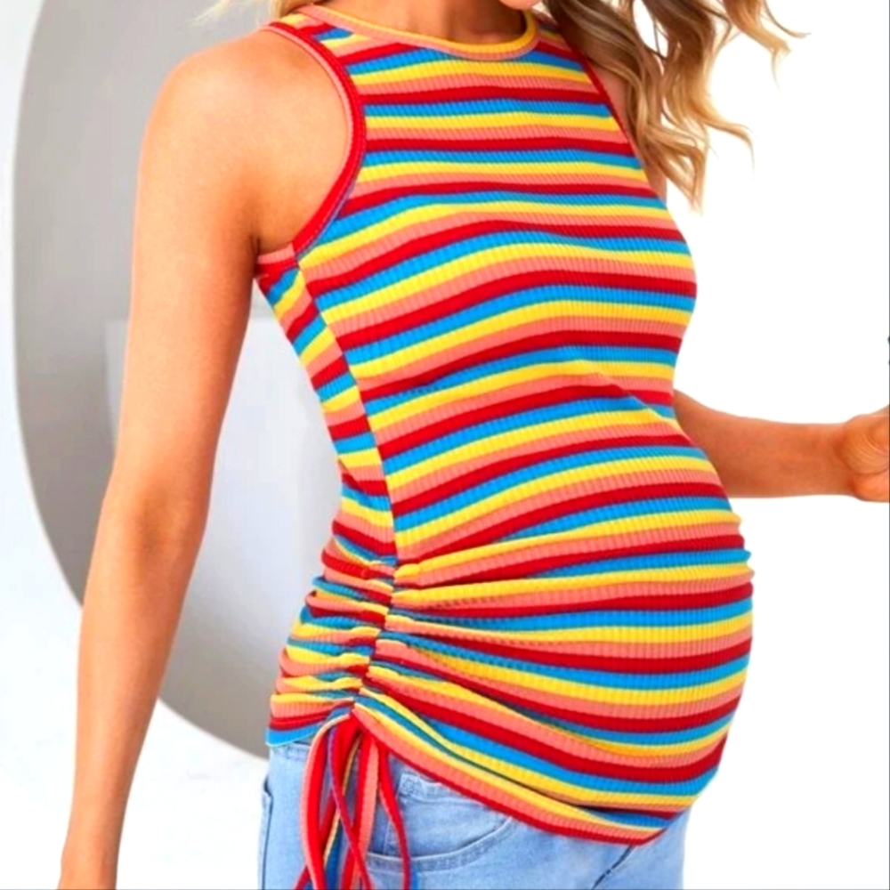 NWOT SHEIN Rainbow Maternity  Tank Top Medium